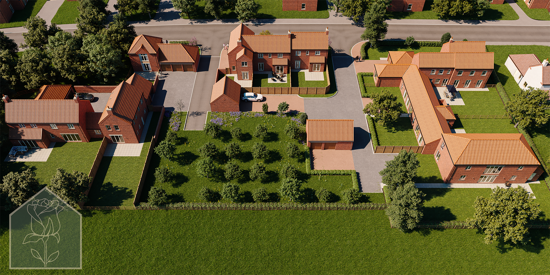 Aerial view of our new house development in East Markham