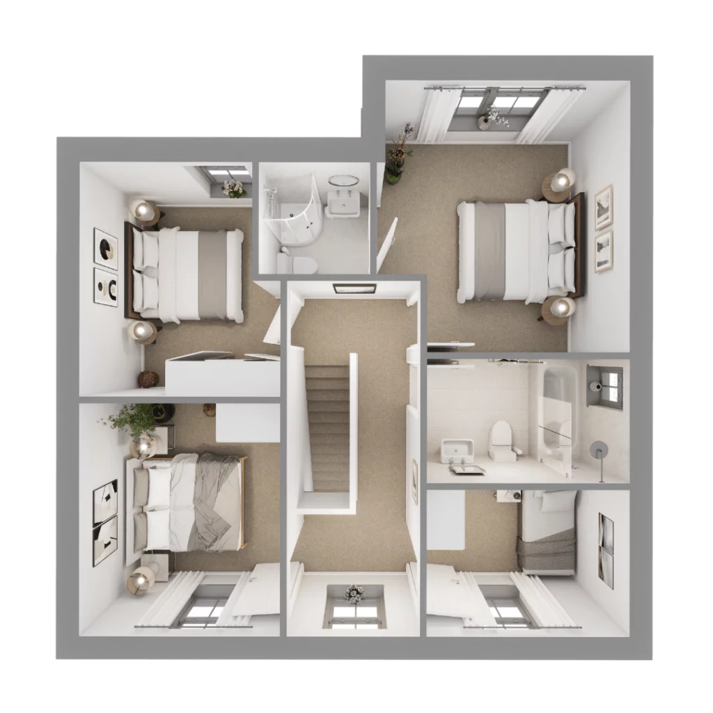 Plot 4 upstairs floorplans