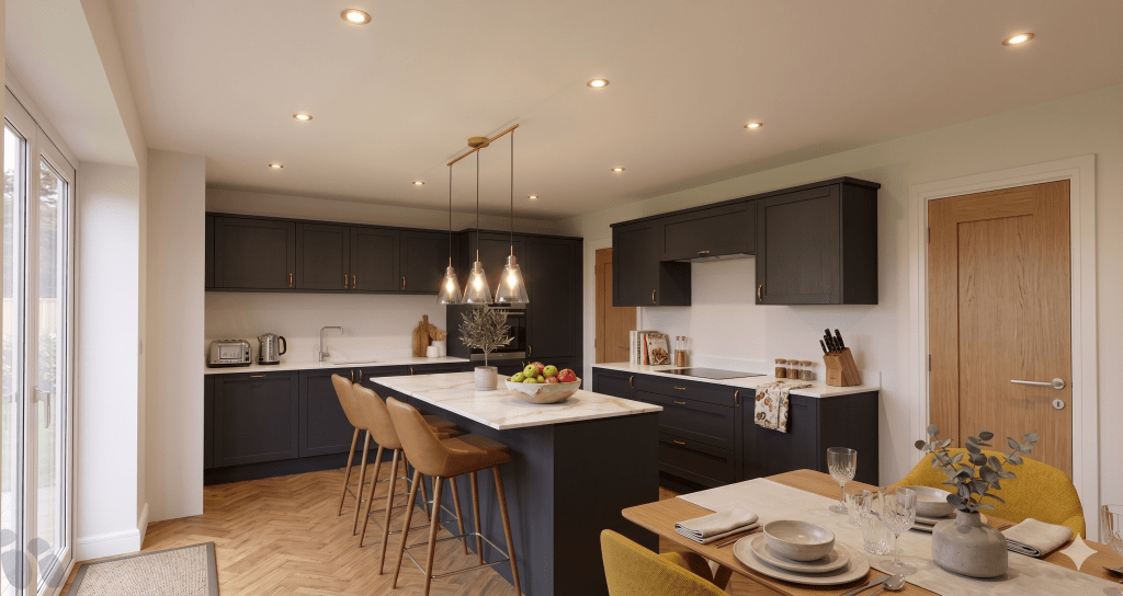 plot 7 kitchen visual, carlton road, worksop, new build