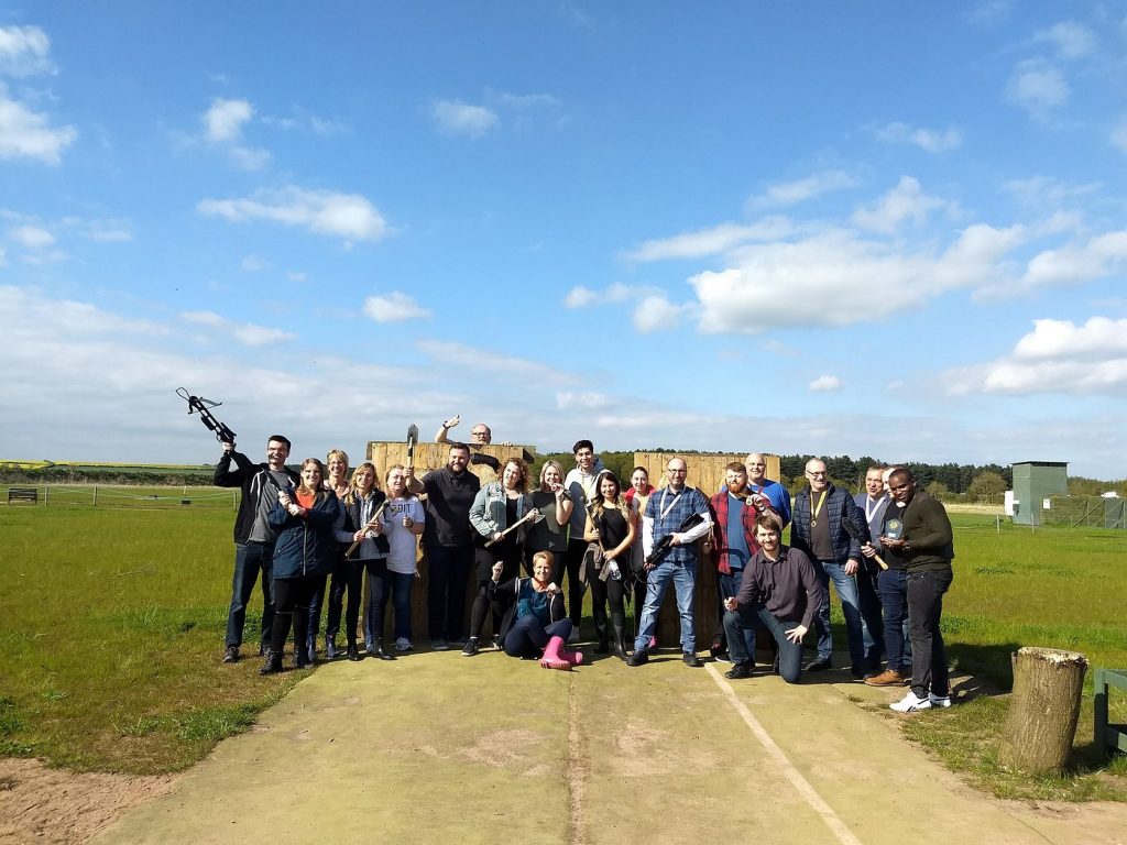adventure fields activity, archery, axe throwing and tractor driving.